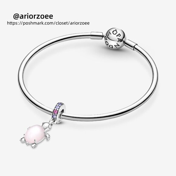 Pandora Murano Glass Pink Sea Turtle Dangle Charm - Picture 4 of 6
